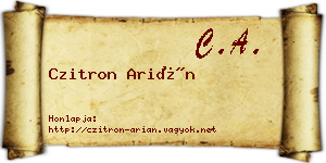 Czitron Arián névjegykártya